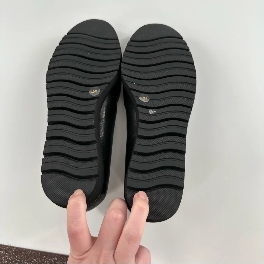 Nurture womens flats size 5.5 black leather platforms chunky